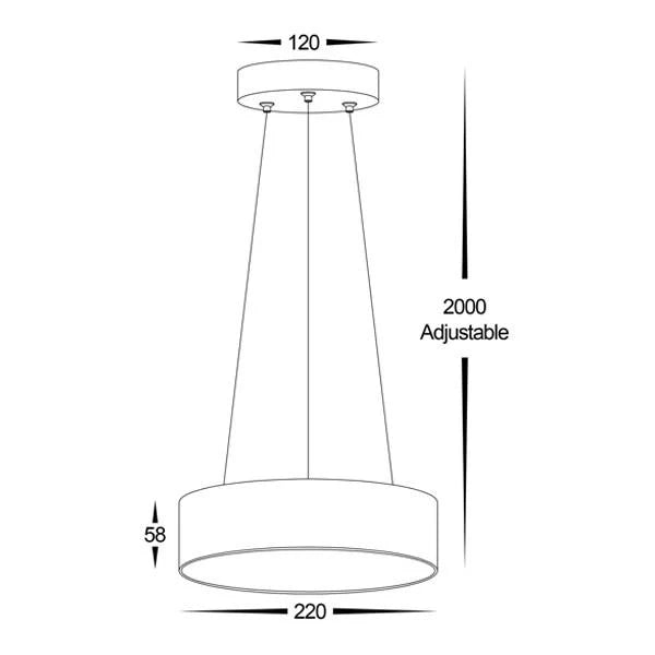 Havit Nella LED Pendant Light CCT 20w in Black or White - Mases LightingHavit Lighting