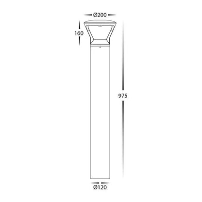 Havit Thema Aluminium Black 975mm Round LED Bollard Lights - HV1643T - BLK - Mases LightingHavit Lighting