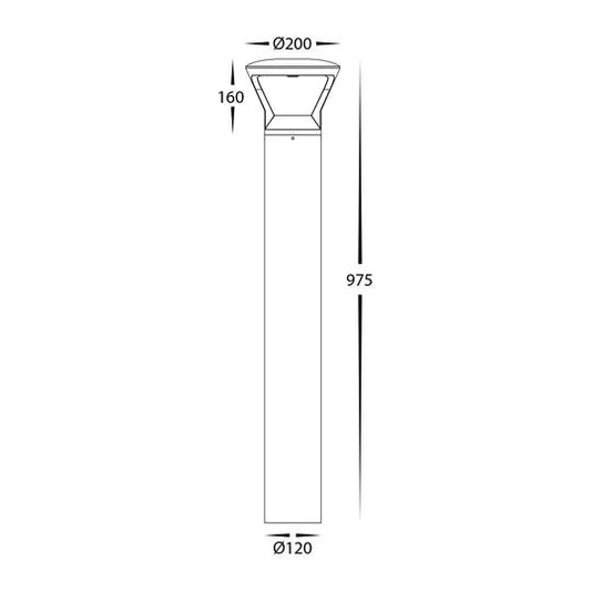 Havit Thema Aluminium Black 975mm Round LED Bollard Lights - HV1643T - BLK - Mases LightingHavit Lighting