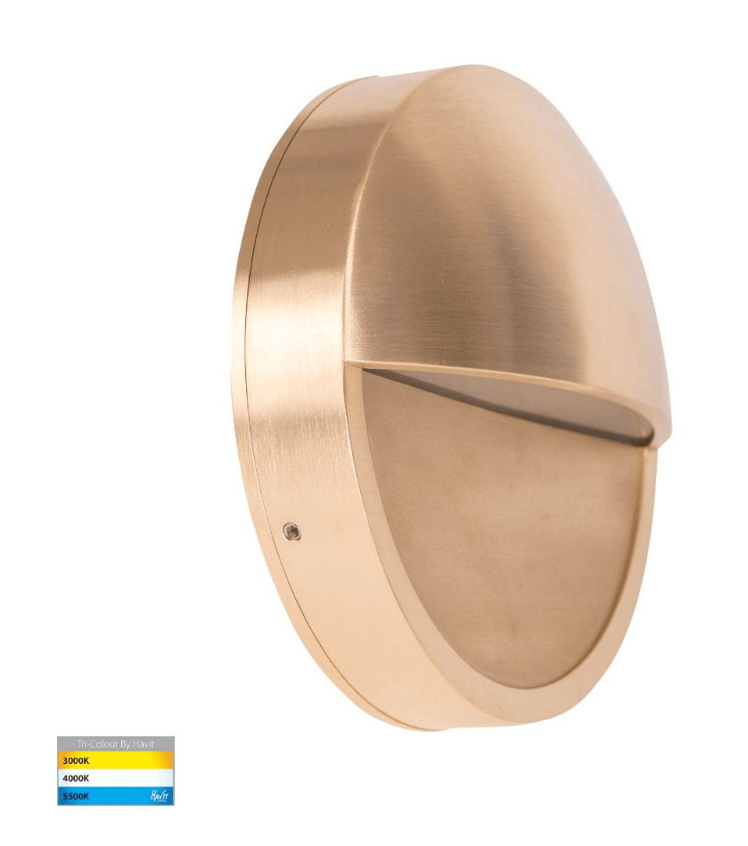 Havit Veko 10W Solid Brass Step Lights with Eyelid - HV2929T - BR - 240V - Mases LightingHavit Lighting
