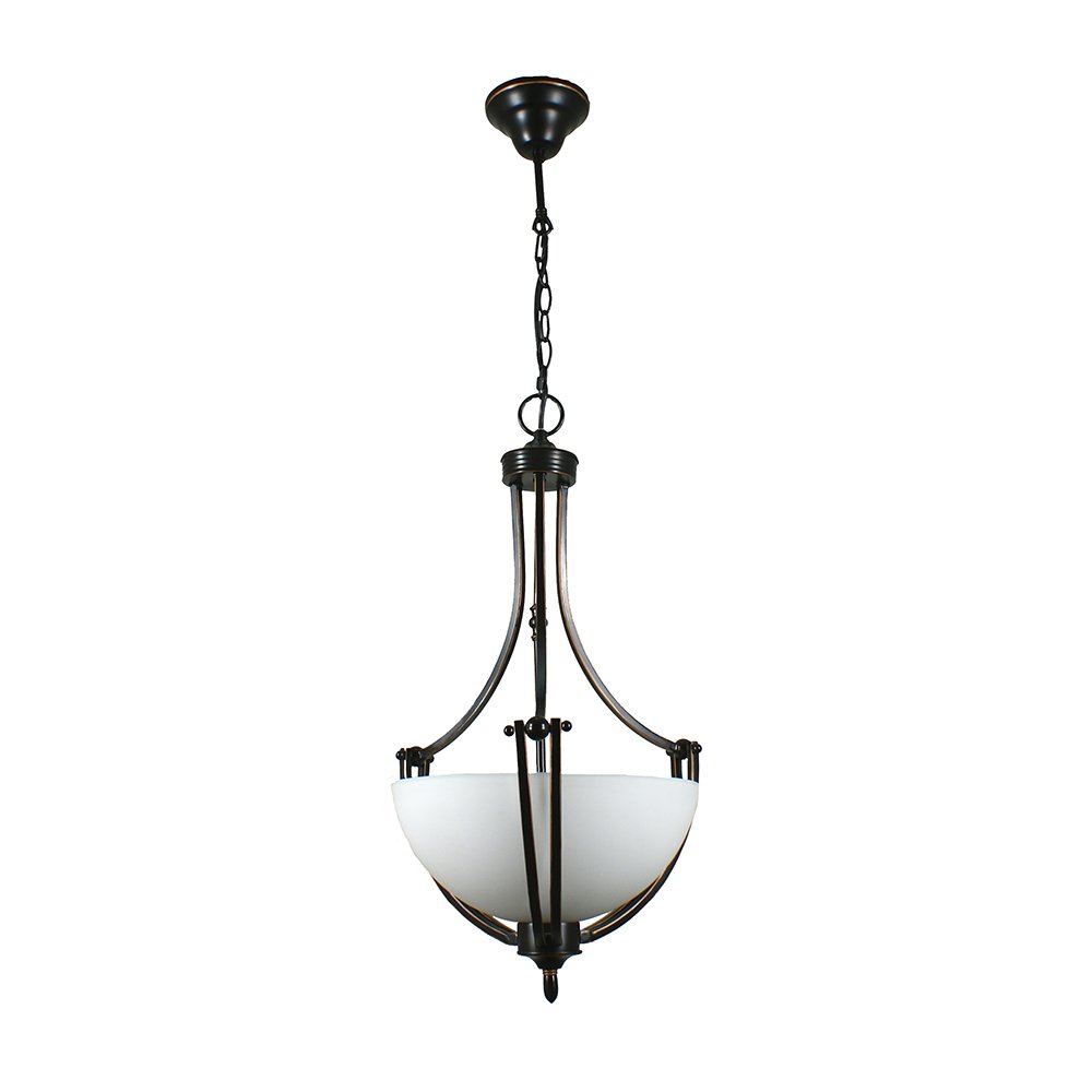 HOUSTON 2 Light Chrome or Bronze with opal matt glassware Single Pendant Light - Mases LightingLode Lighting