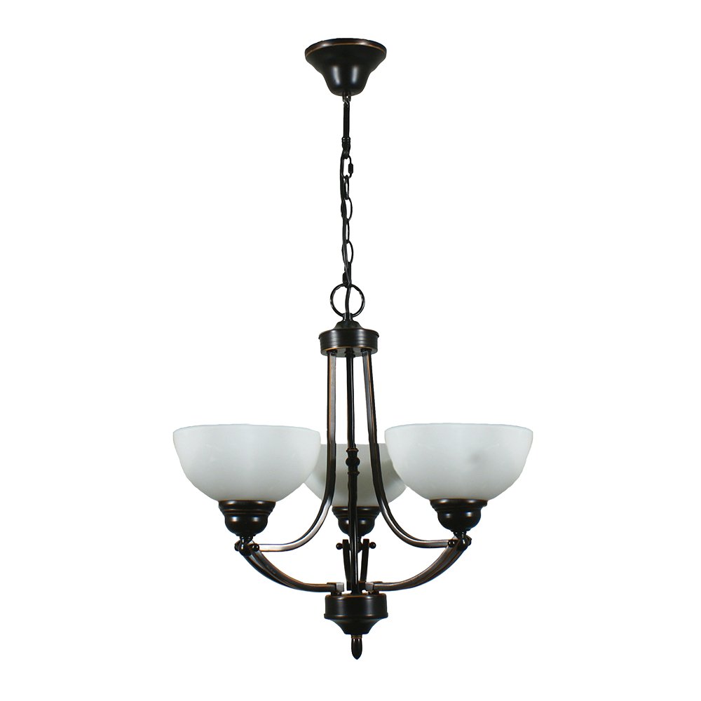 HOUSTON 3 Light Chrome or Bronze with opal matt glassware Pendant Light - Mases LightingLode Lighting