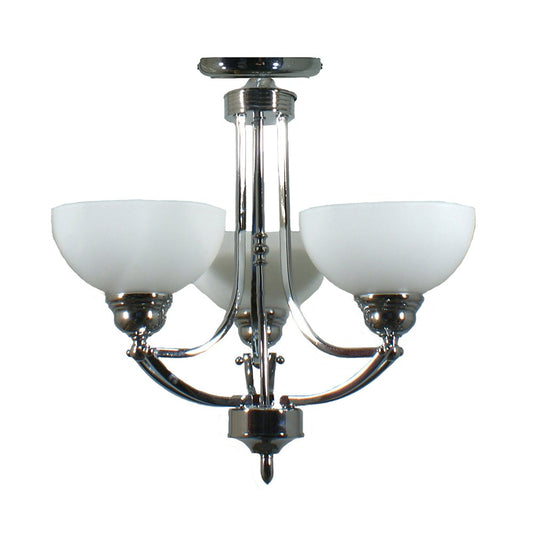HOUSTON 3 Light Semi Flush Chrome or Bronze with opal matt glassware Pendant Light - Mases LightingLode Lighting