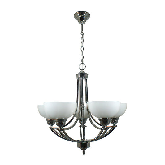 HOUSTON 5 Light Chrome or Bronze with opal matt glassware Pendant Light - Mases LightingLode Lighting