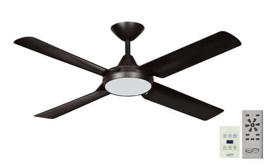 Hunter Pacific New Image DC Ceiling Fan with CCT Led Light, Remote and Wall Control in Black 52" - Mases LightingHunter Pacific