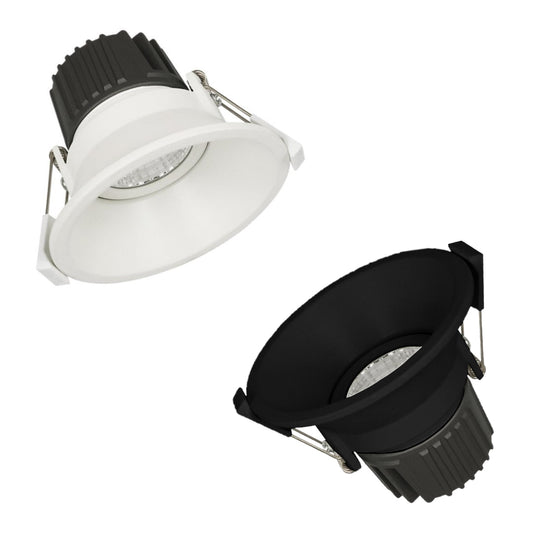INFINITE 219 12W trimless tiltable LED downlight in white, 90mm cut-out — tri-colour, Lighting Creations