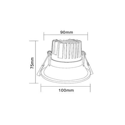 INFINITE 219 trimless aluminium tiltable LED downlight, 90mm — Mases Lighting