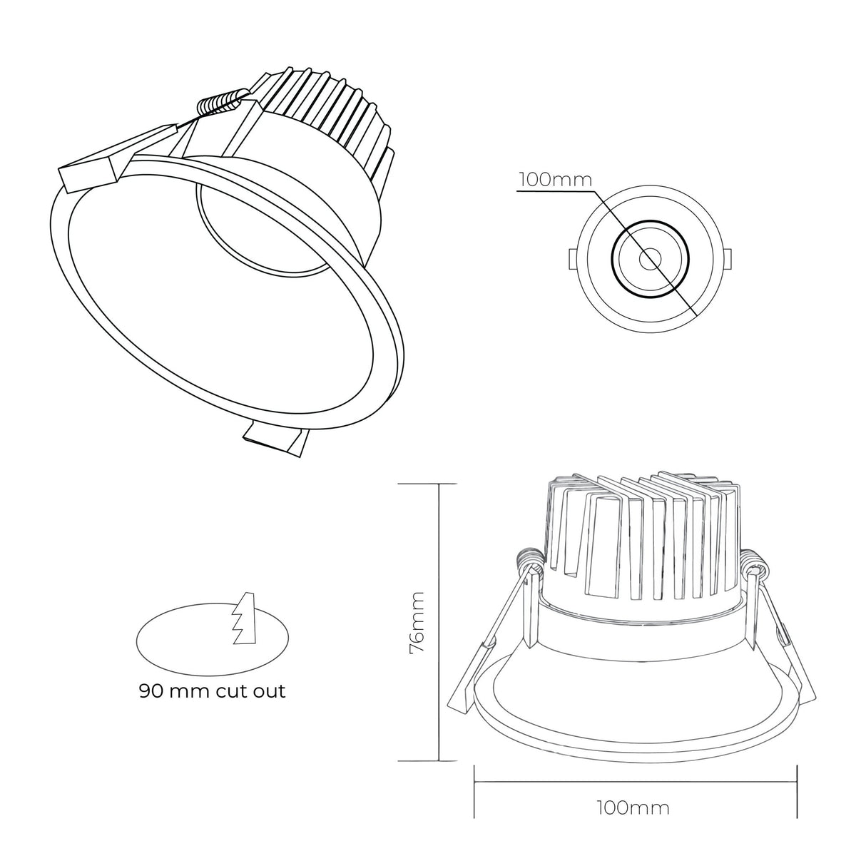 INFINITE 223 12W Trimless COB LED Downlight 90mm Cut - Out - Mases LightingLighting Creations