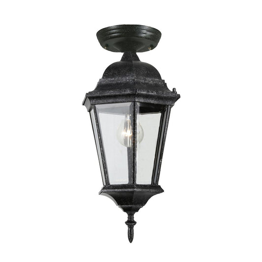 JUNCTION Exterior Small or Medium Antique Black Under Eave Light - Mases LightingLode Lighting