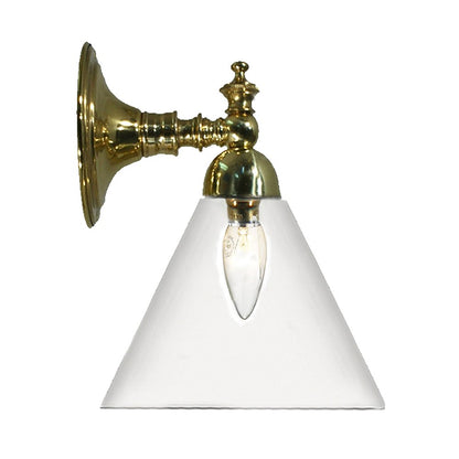 KOSCINA 1 Light Clear or Frost Glass Wall Light - Chrome or Brass - Mases LightingLode Lighting