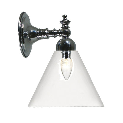 KOSCINA 1 Light Clear or Frost Glass Wall Light - Chrome or Brass - Mases LightingLode Lighting