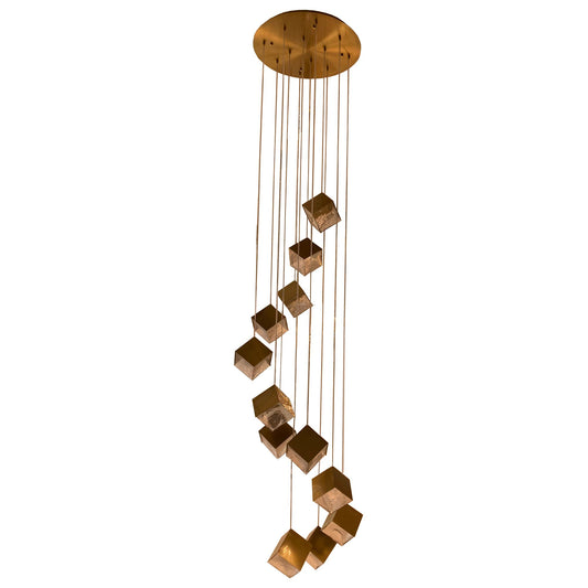 KUBO 12 Light Pendant Light in Black and Gold - Mases LightingLighting Creations