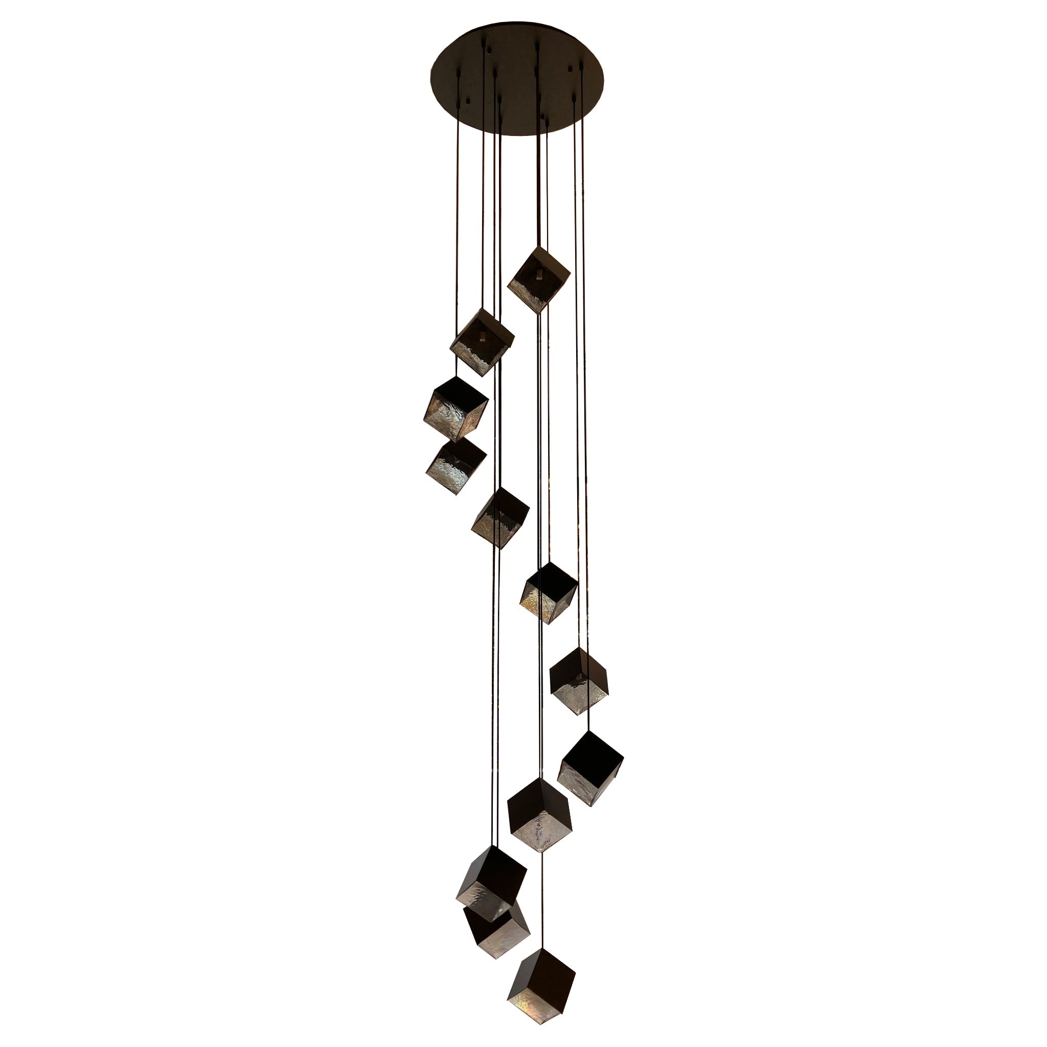 KUBO 12 Light Pendant Light in Black and Gold - Mases LightingLighting Creations