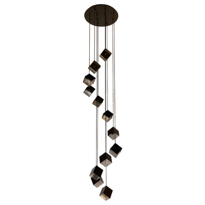 KUBO 12 Light Pendant Light in Black and Gold - Mases LightingLighting Creations
