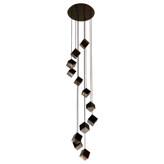 KUBO 12 Light Pendant Light in Black and Gold - Mases LightingLighting Creations