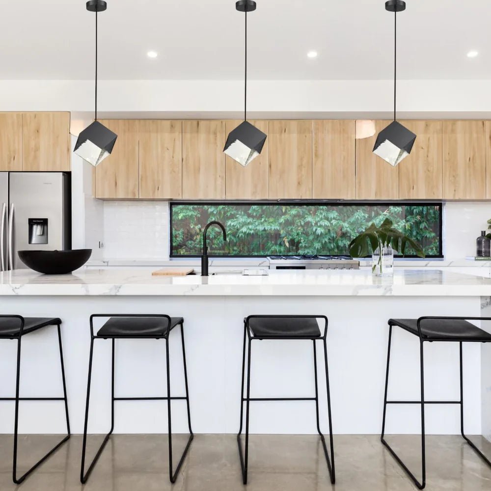 KUBO Glass Pendant Light in Gold or Black | Lighting Creations