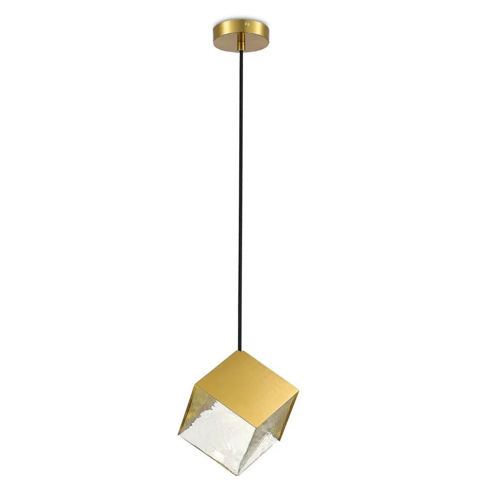 KUBO Glass Pendant Light in Gold or Black | Lighting Creations - Mases LightingLighting Creations