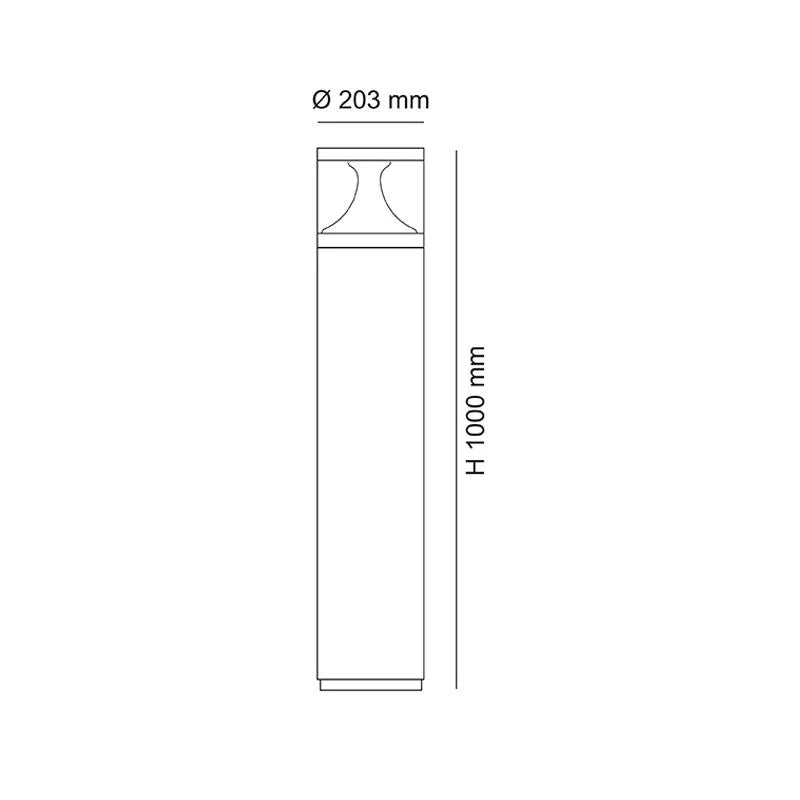 LED Bollard Light 18Ww 6000kK IP54 in Black/White SAL Sunny Lighting - SLA7102BK, SLA7102SL