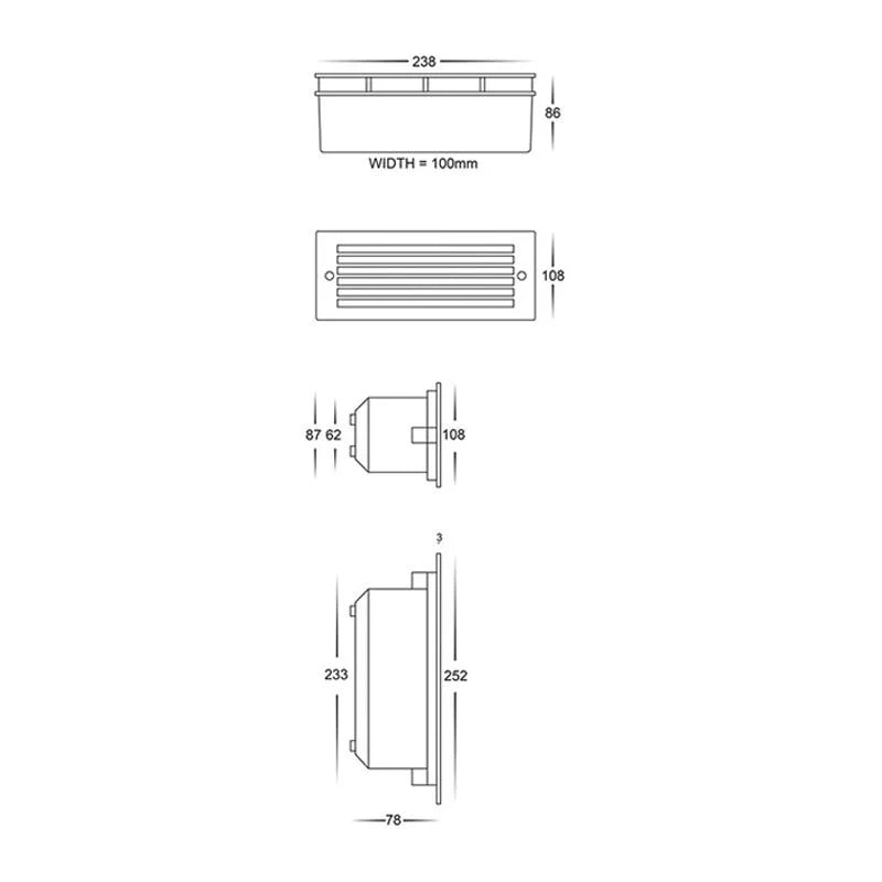 LED Brick Light with Grill 10w Black/316 SS/White Havit Lighting - HV3004T - Mases LightingHavit Lighting