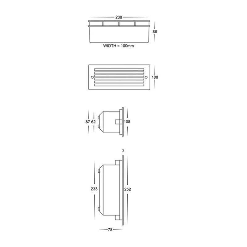 LED Brick Light with Grill 10w Black/316 SS/White Havit Lighting - HV3004T