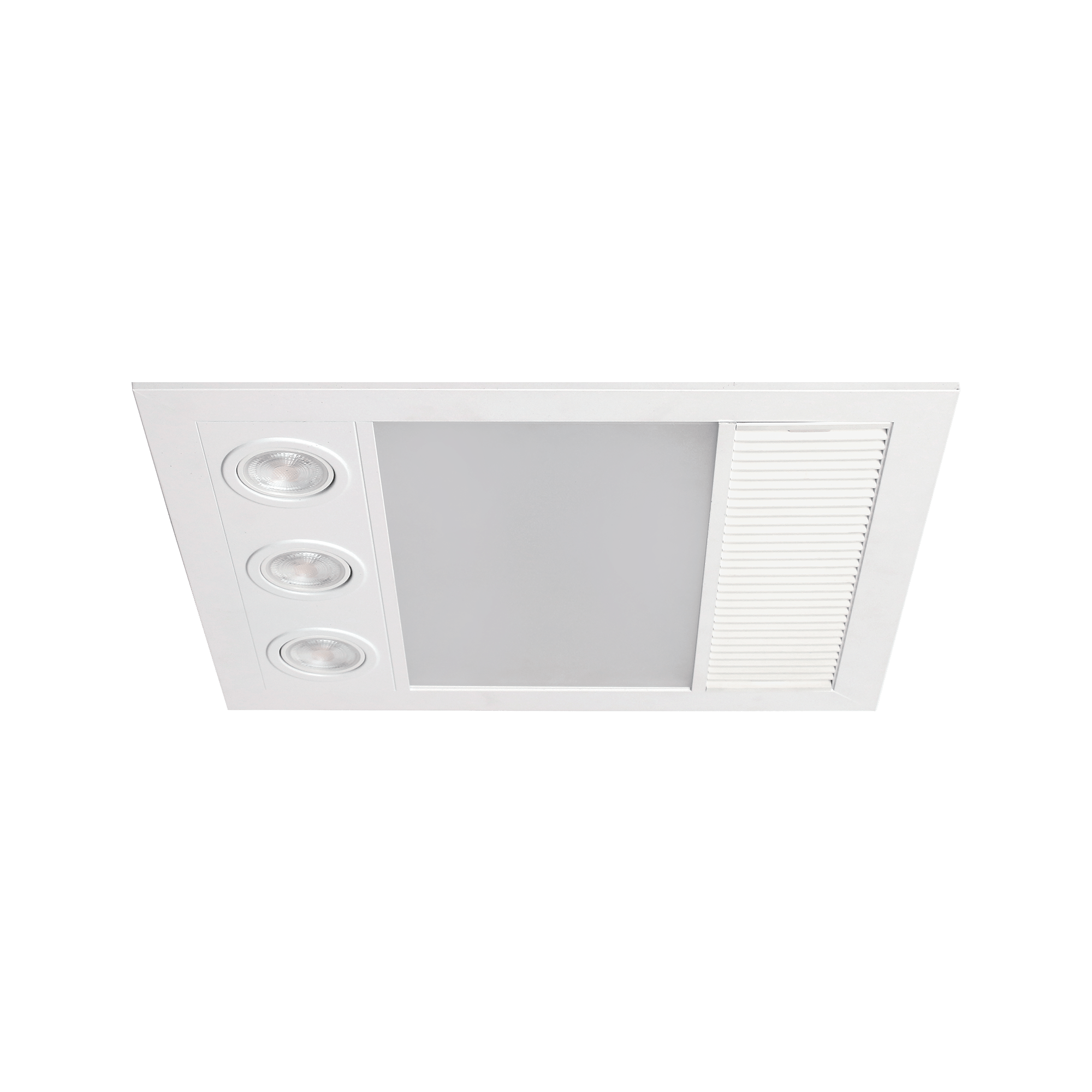 Linux Mini DC – 3 in 1 Bathroom Heater and Exhaust Fan with Tricolour LED Light - Mases LightingMartec