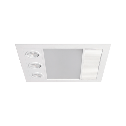 Linux Mini DC – 3 in 1 Bathroom Heater and Exhaust Fan with Tricolour LED Light - Mases LightingMartec