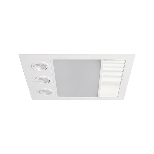 Linux Mini DC – 3 in 1 Bathroom Heater and Exhaust Fan with Tricolour LED Light - Mases LightingMartec
