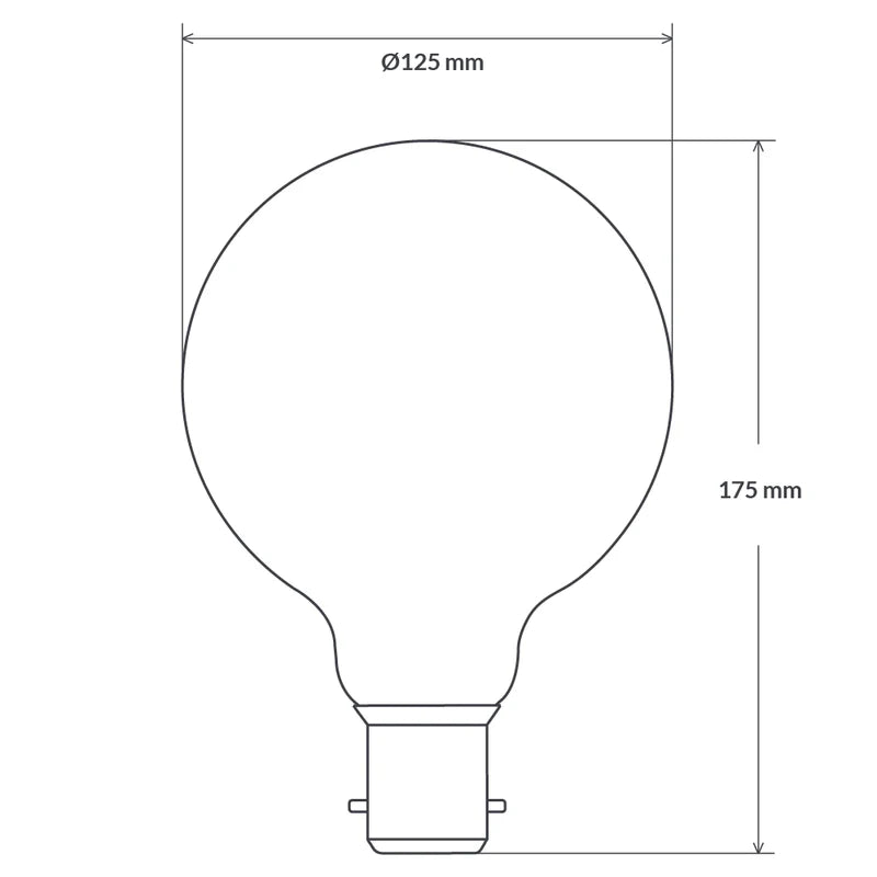 Liquid LEDs 12W G125 LED Globe B22 Clear in Soft White