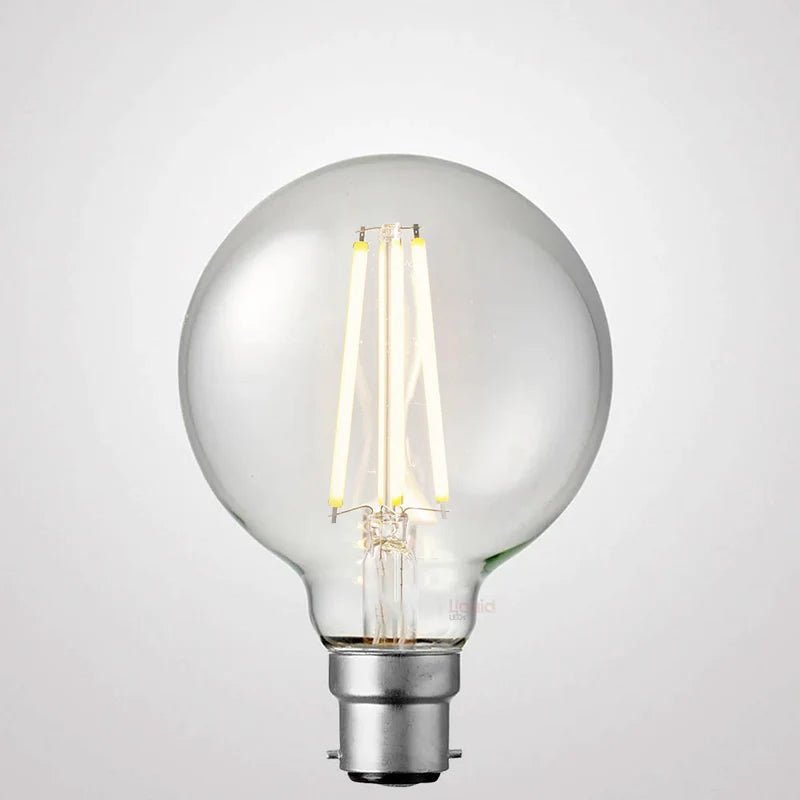 Liquid LEDs 12W G95 LED Globe B22 Clear in Soft White