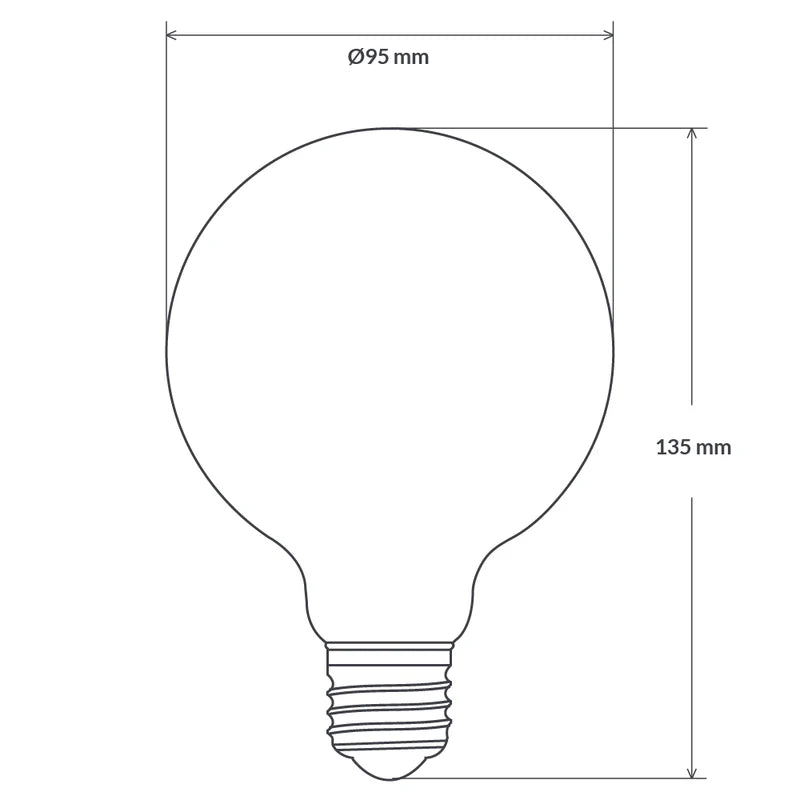 Liquid LEDs 12W G95 LED Globe E27 Clear in Natural White