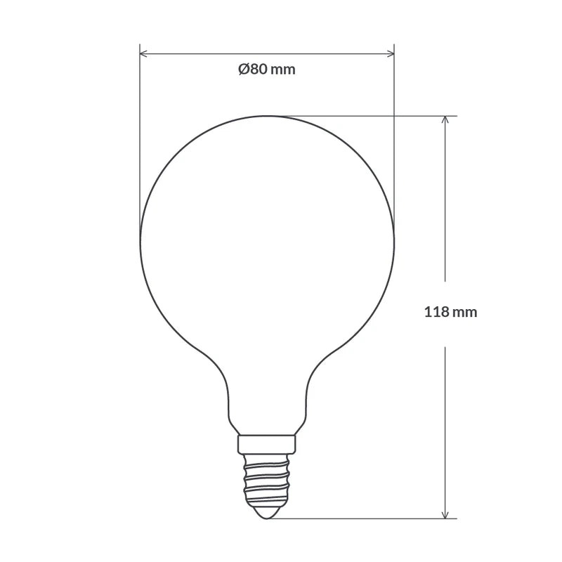 Liquid LEDs 6W G80 LED Globe E14 Matte Finish in Warm White