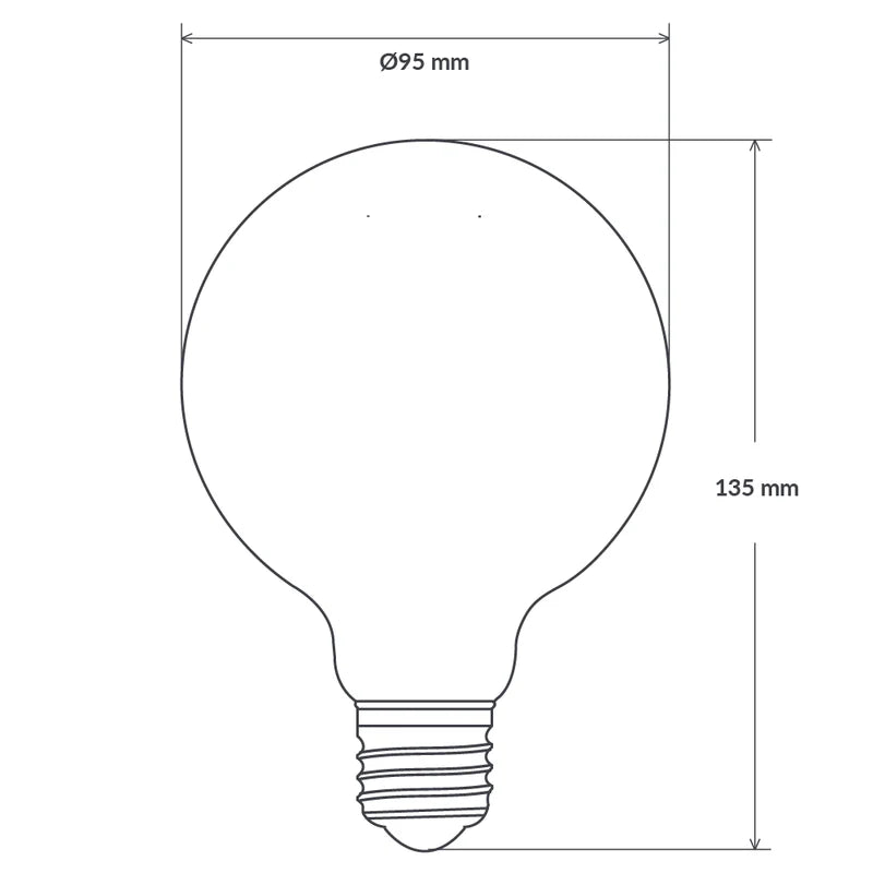 Liquid LEDs 8W G95 LED Globe E27 Opal in Natural White