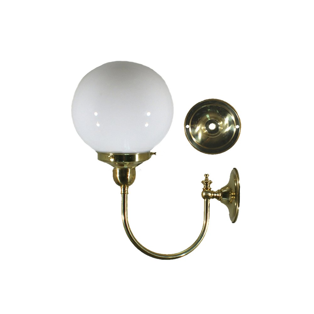LUKE 1 Light Brass With Sphere Opal Glass or Sheffield Glass Wall Light - Mases LightingLode Lighting