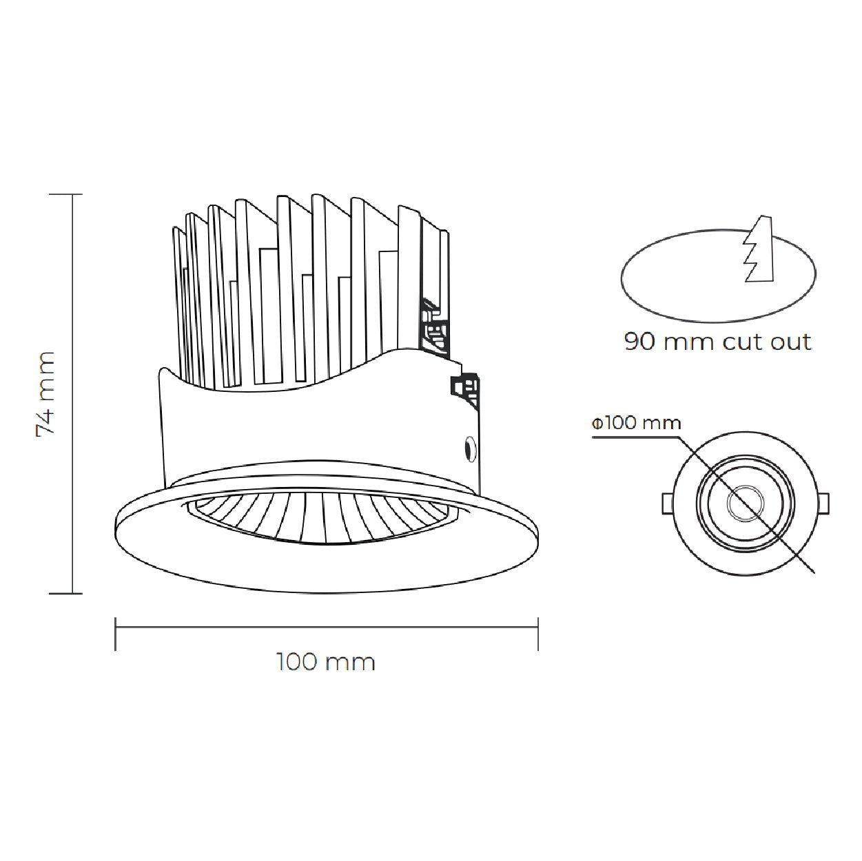 LUX 1001 - Deep Anti - glare | COB LED Downlight 12W - Mases LightingLighting Creations