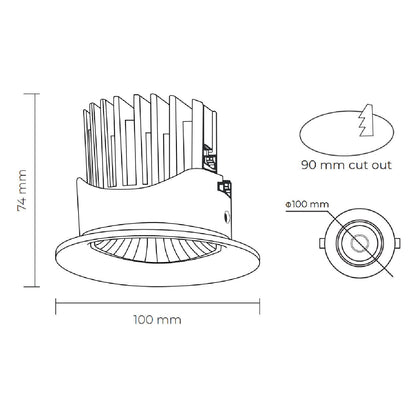 LUX 1001 - Deep Anti - glare | COB LED Downlight 12W - Mases LightingLighting Creations
