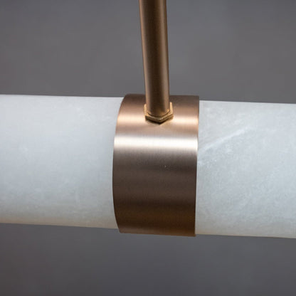 MADISON Spanish Marble Linear LED Pendant - Black, White, Brass and Antique Brass - Mases LightingLighting Creations