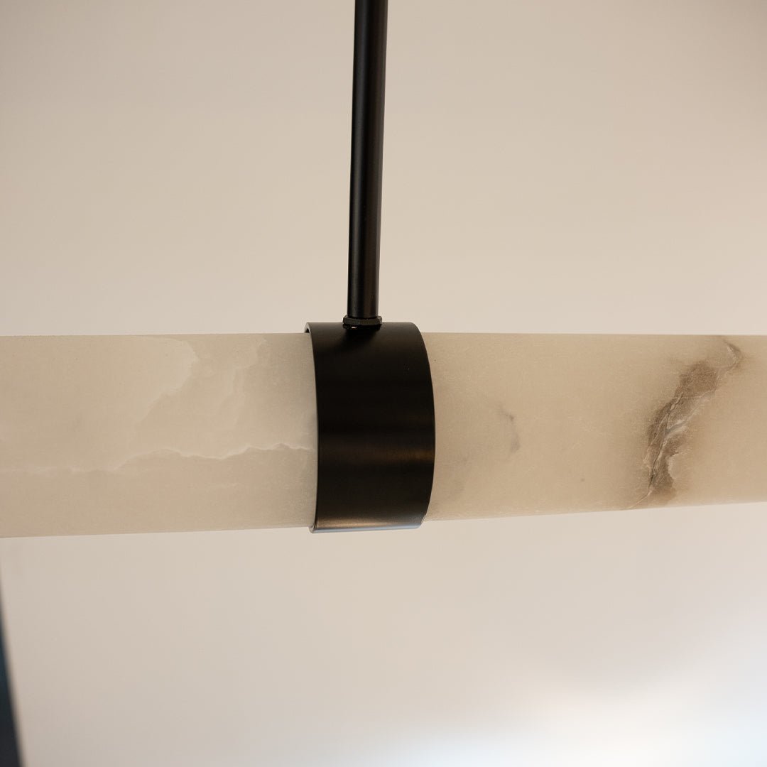 MADISON Spanish Marble Linear LED Pendant - Black, White, Brass and Antique Brass - Mases LightingLighting Creations