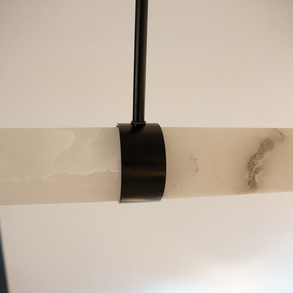 MADISON Spanish Marble Linear LED Pendant - Black, White, Brass and Antique Brass - Mases LightingLighting Creations