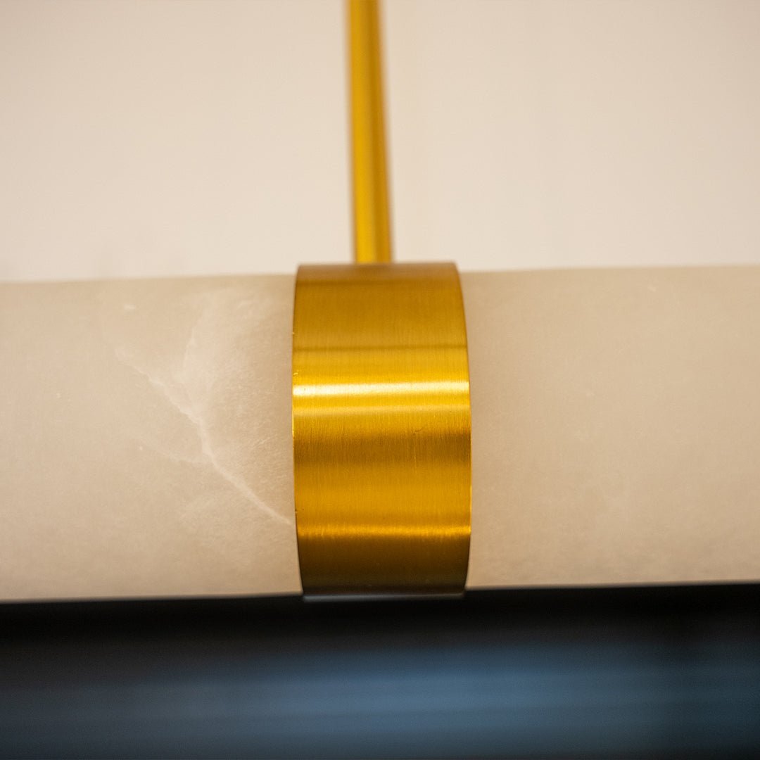 MADISON Spanish Marble Linear LED Pendant - Black, White, Brass and Antique Brass - Mases LightingLighting Creations