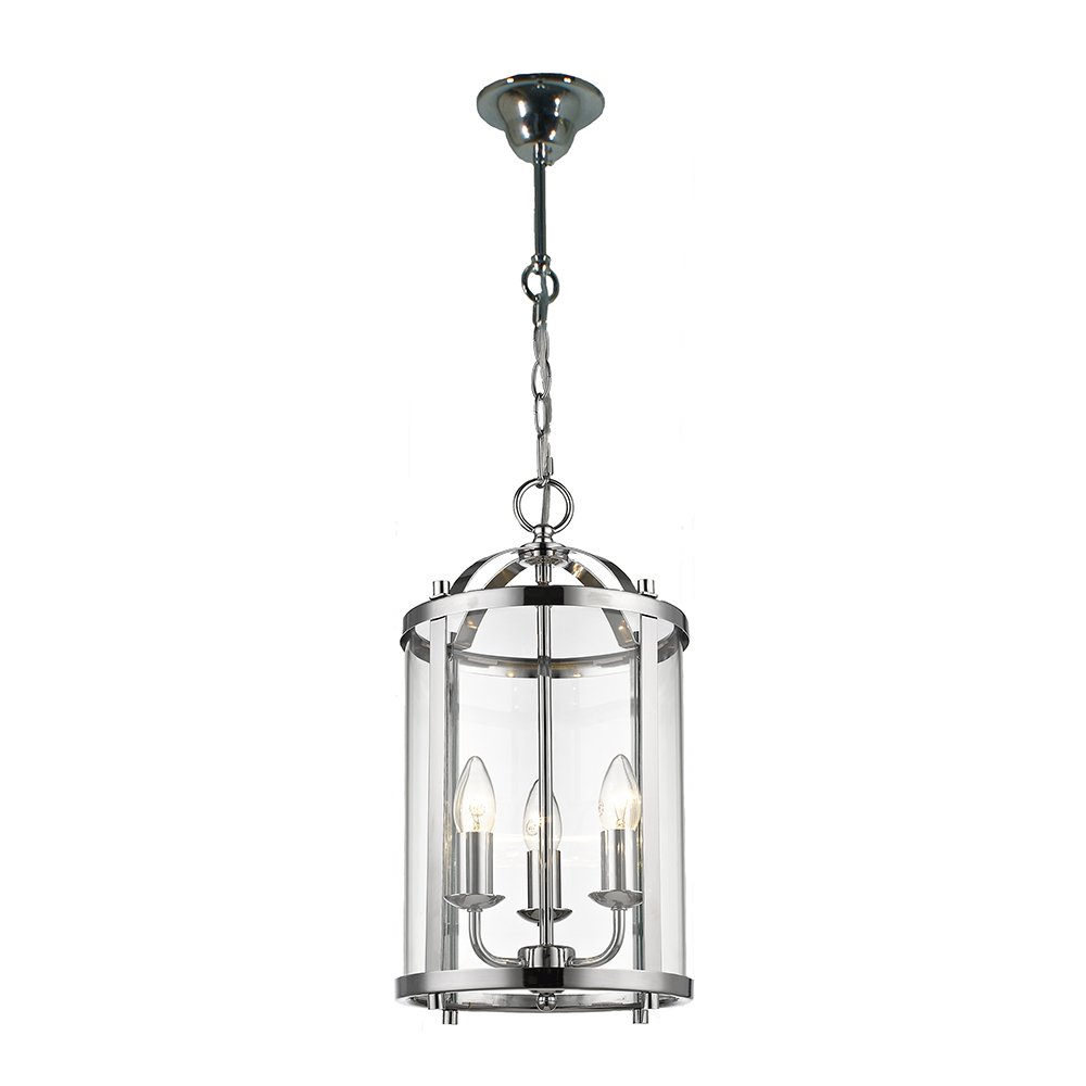 MANOR 3 or 4 Light Chrome or Bronze Pendant Light