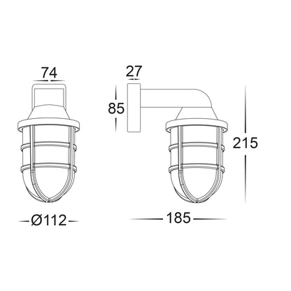 Marina Outdoor LED Wall Light in Black, Brass or White Havit Lighting - HV3511W - Mases LightingHavit Lighting