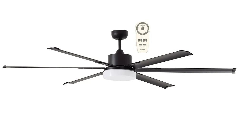 Martec Albatross 72" 6 Blade DC Ceiling Fan with 24W LED Light and Remote in White, Black or Brushed Nickel