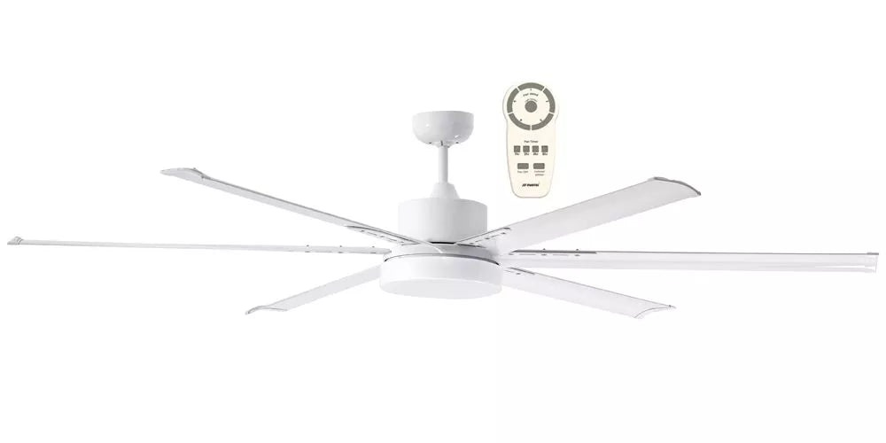 Martec Albatross 72" 6 Blade DC Ceiling Fan with 24W LED Light and Remote in White, Black or Brushed Nickel - Mases LightingMartec