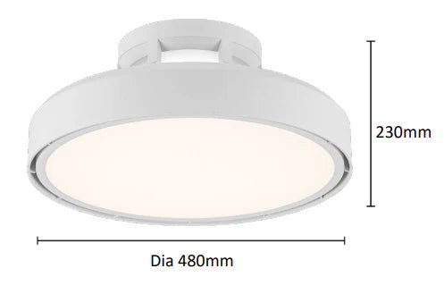 Martec Fantom DC bladeless close-to-ceiling fan, 35W CCT LED, WiFi + remote