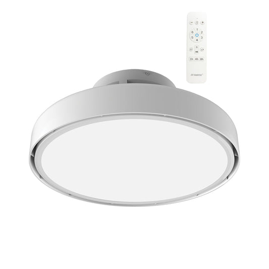 Martec Fantom DC 480mm bladeless smart ceiling fan in white with dimmable LED — Martec