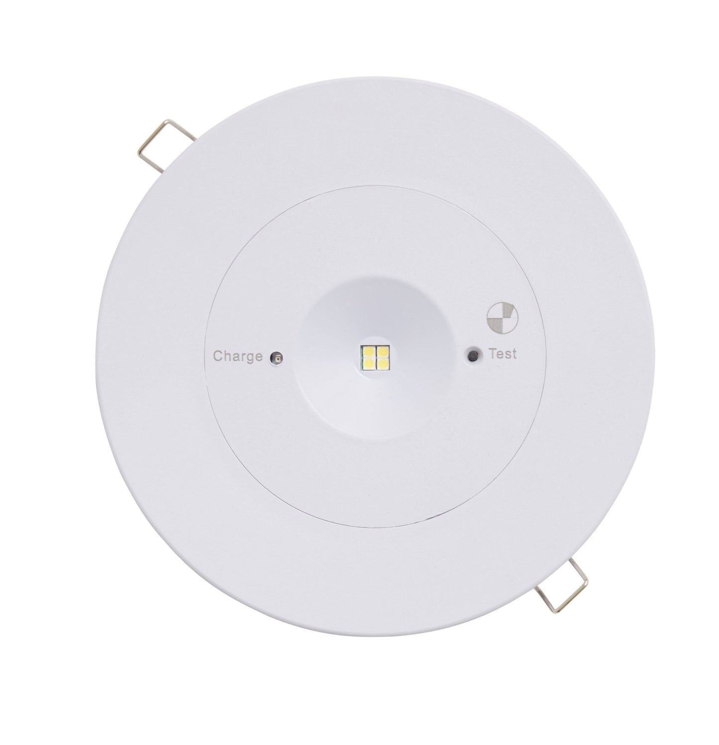 Martec Slimfire LED emergency light, ceiling or surface mount, white — Martec