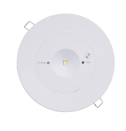 Martec Slimfire LED emergency light, ceiling or surface mount, white — Martec