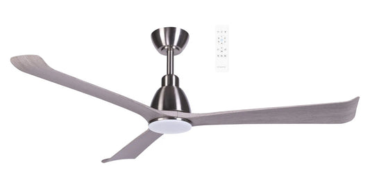 Martec Polo 52" DC Smart Ceiling Fan with Remote Control With Dimmable LED Light - Matt White, Matt White/Walnut or Nickel/Driftwood - Mases LightingMartec