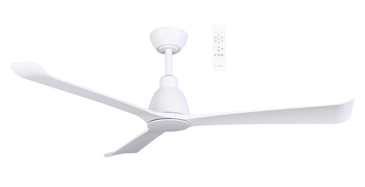 Martec Polo 52" DC Smart Ceiling Fan with Remote Control Without Light - Matt White, Matt White/Walnut or Nickel/Driftwood - Mases LightingMartec