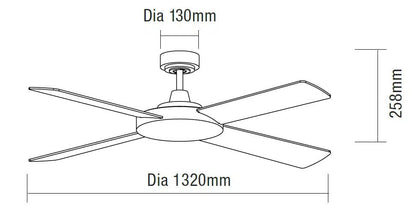 Martec Razor 52″ AC Ceiling Fan with Wall Controller - Mases LightingMartec